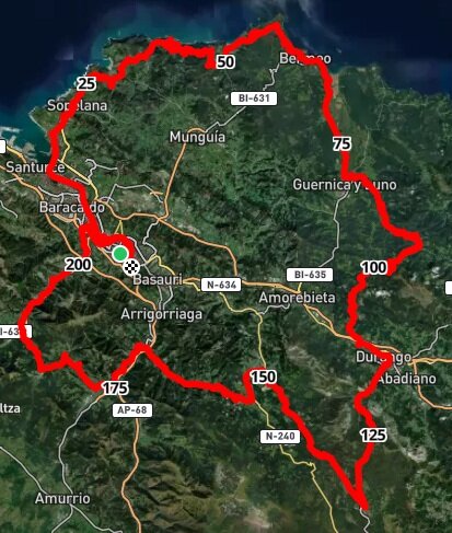 Mapa Bizkaia Road Bike Tours®