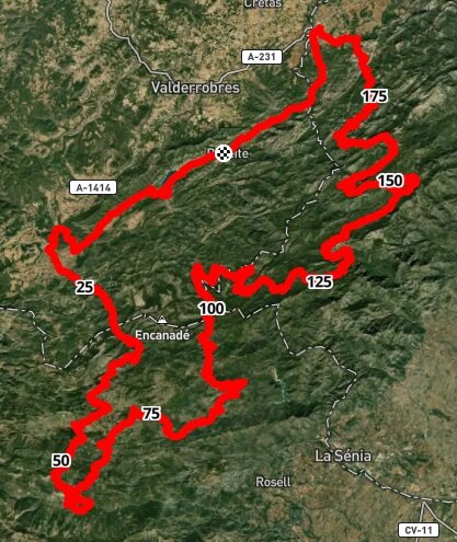 Pedales de los Ports mapa